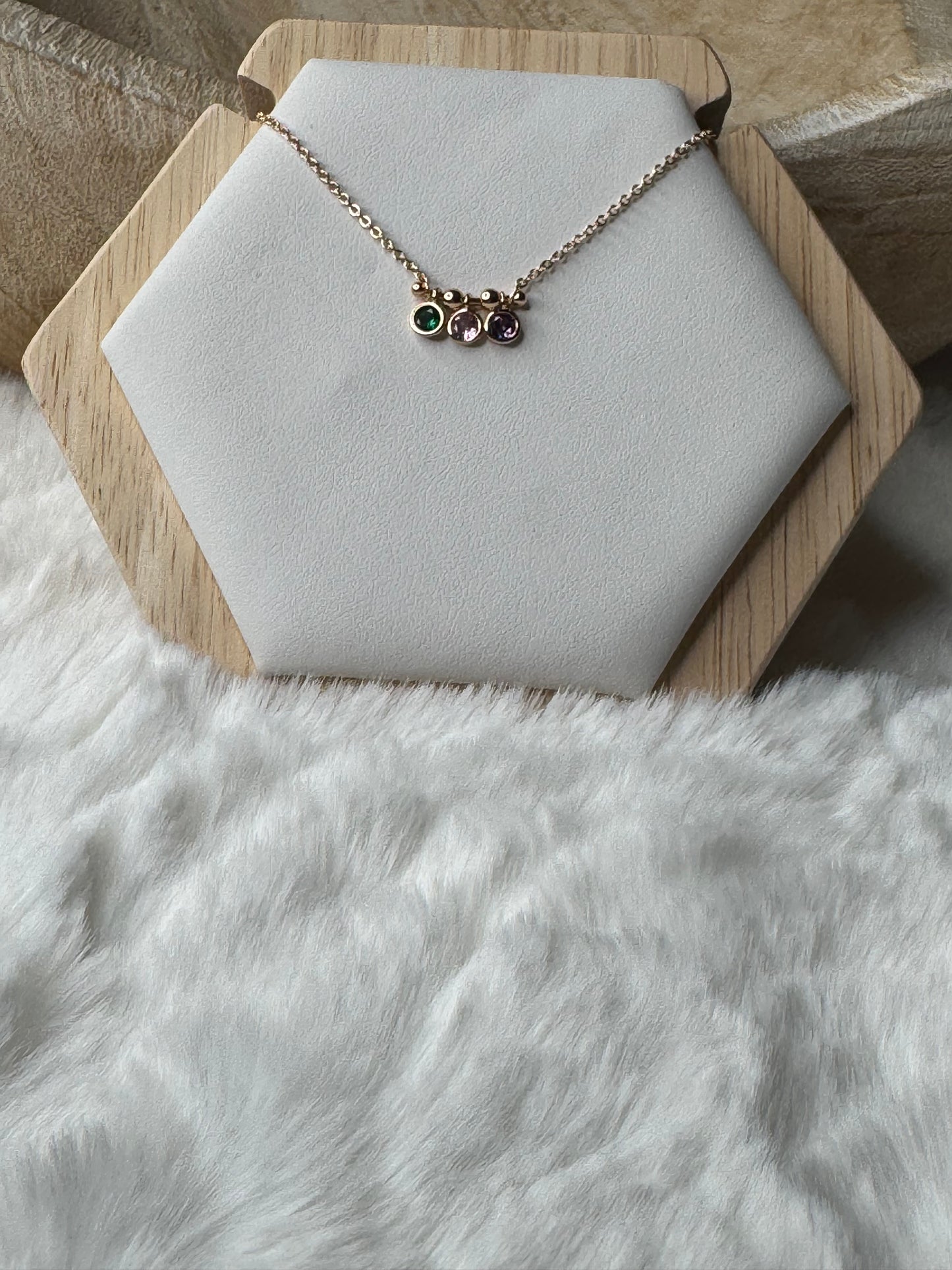 Dainty MultiStones Rose Gold Necklace