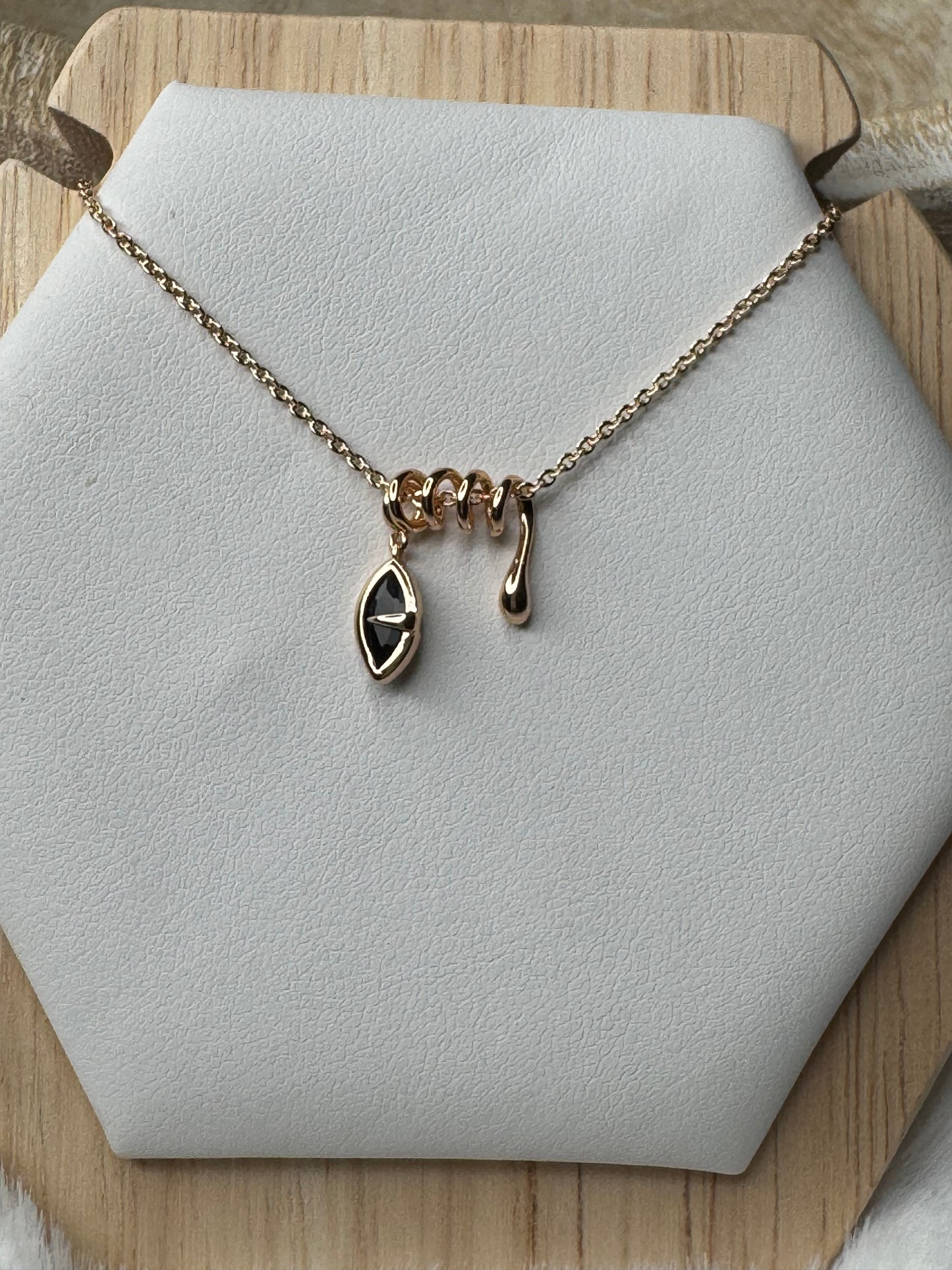 Dainty Stone Rose Gold Necklace