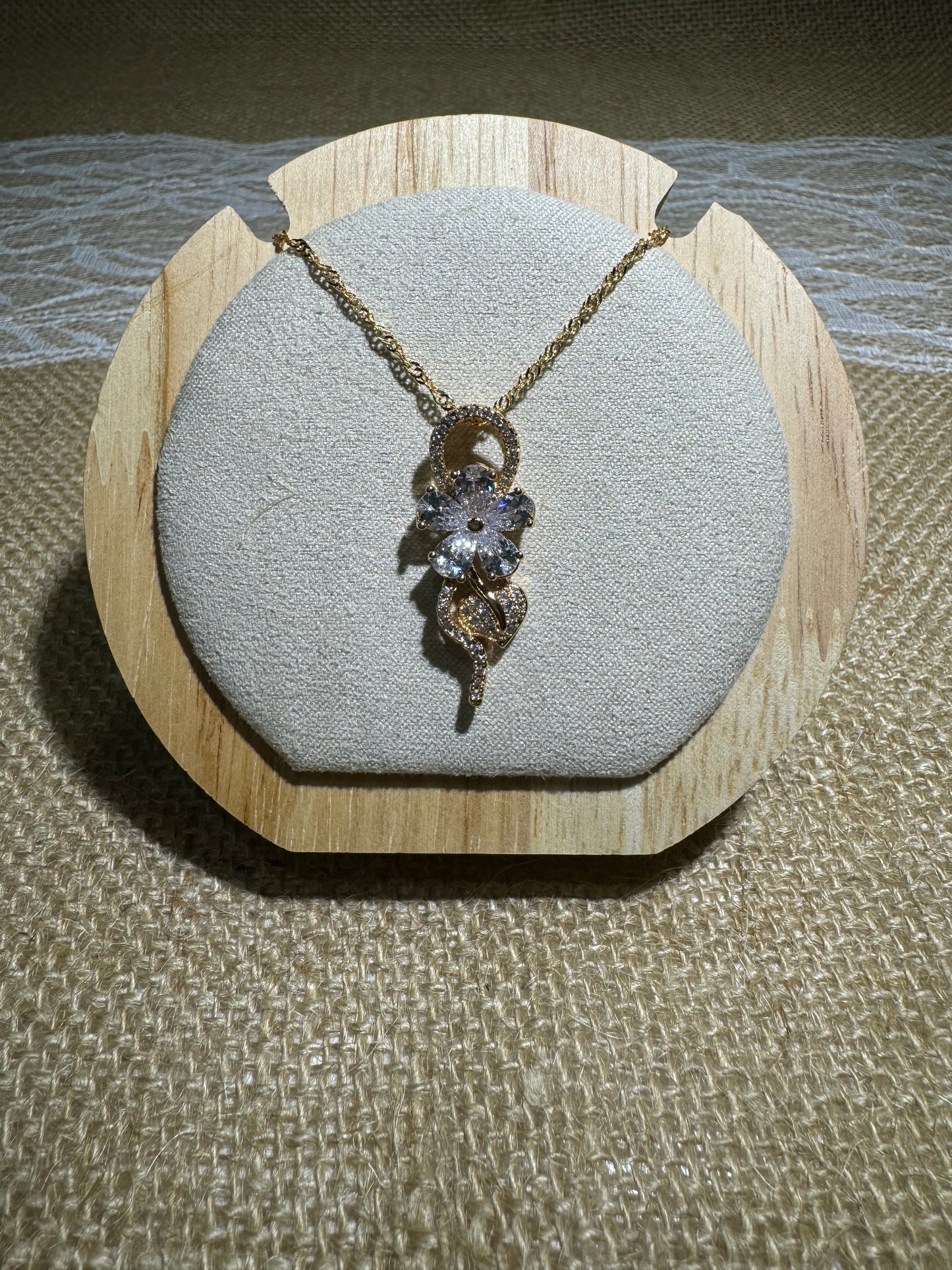 Plumeria Rose Gold Necklace