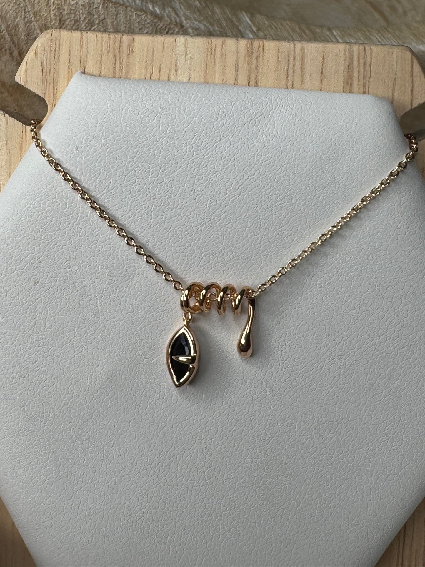 Dainty Stone Rose Gold Necklace