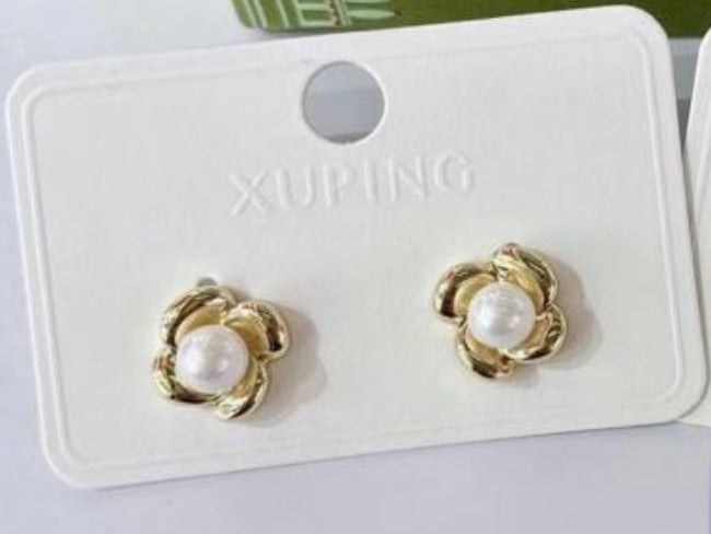 Pearled Rose Gold Studs