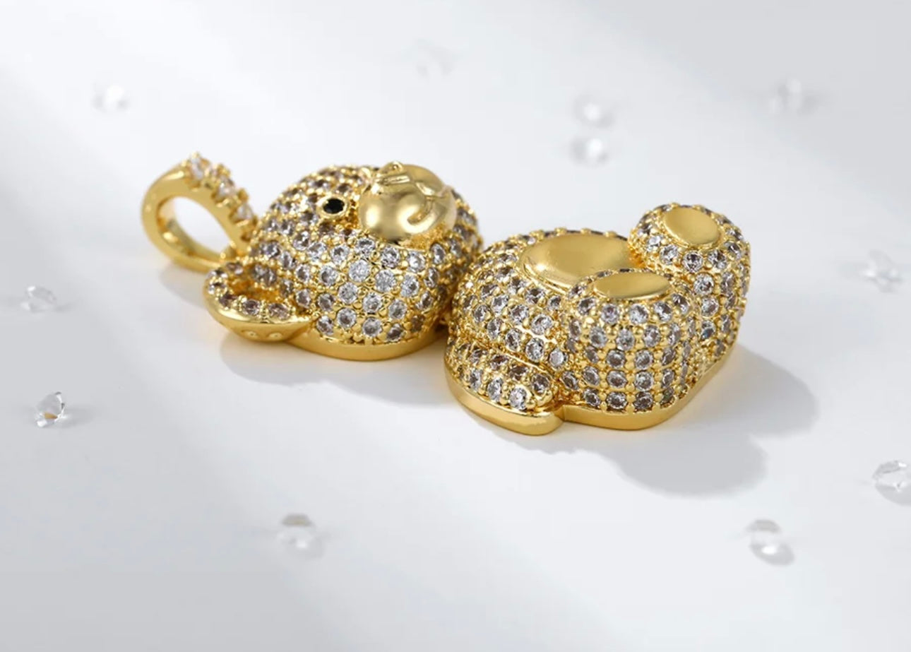 Two-Tone Teddy Bear Necklace