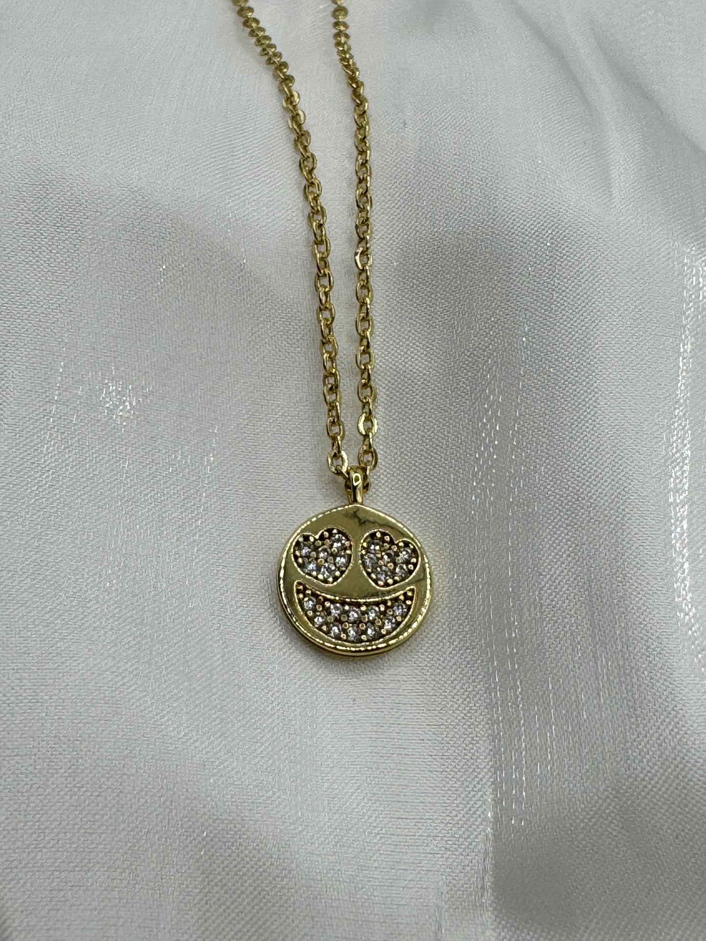 Happy Emoji 14KT Gold Necklace