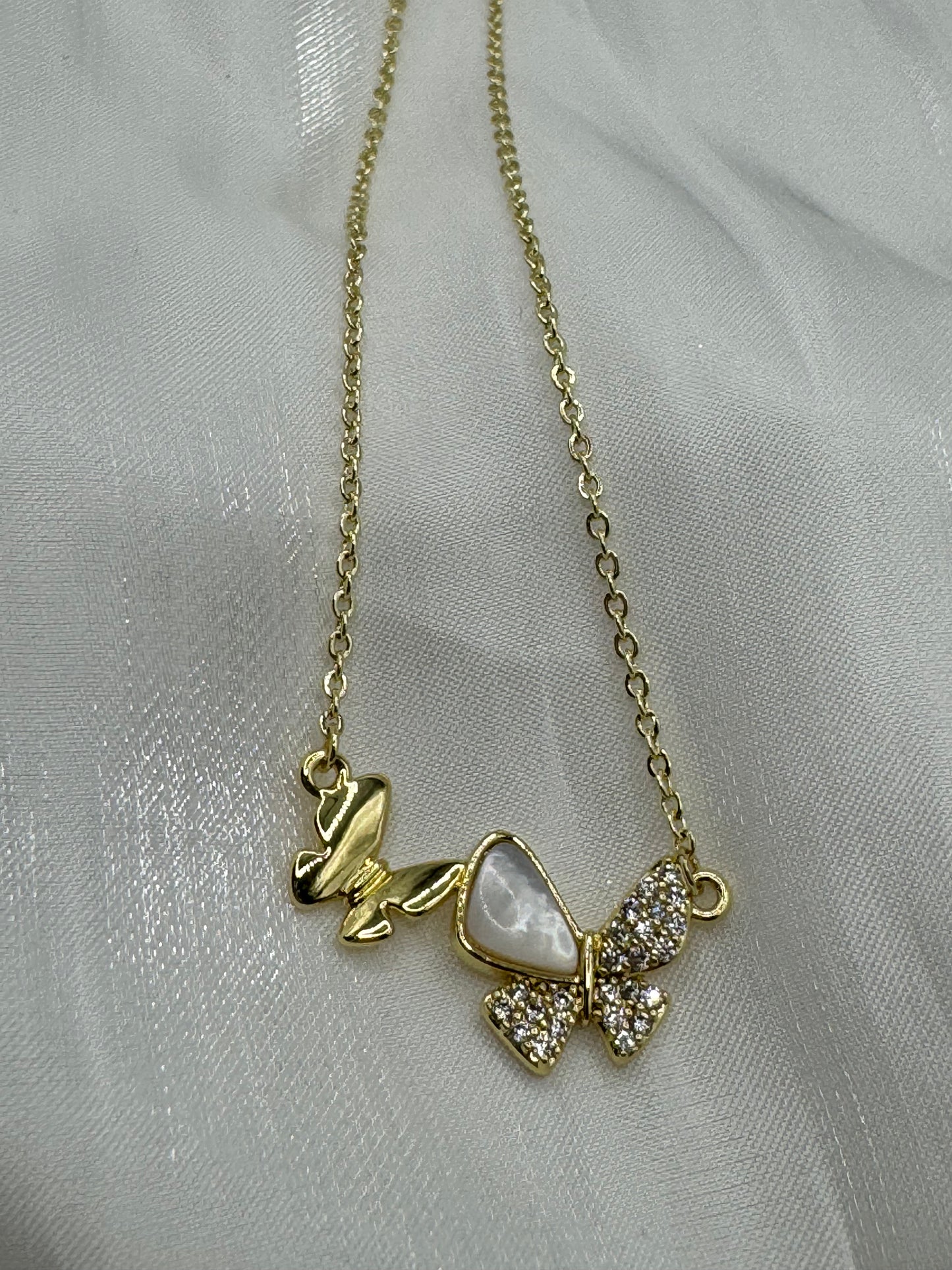 Butterfly Duo 14KT Gold Necklace