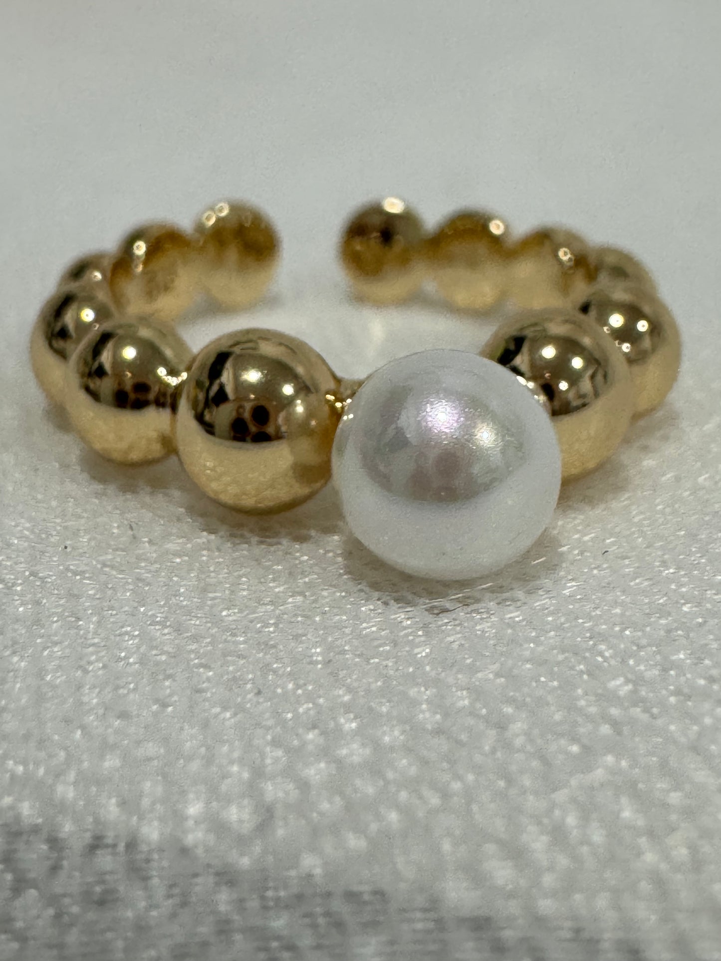 Beaded Pearl 14KT Ring