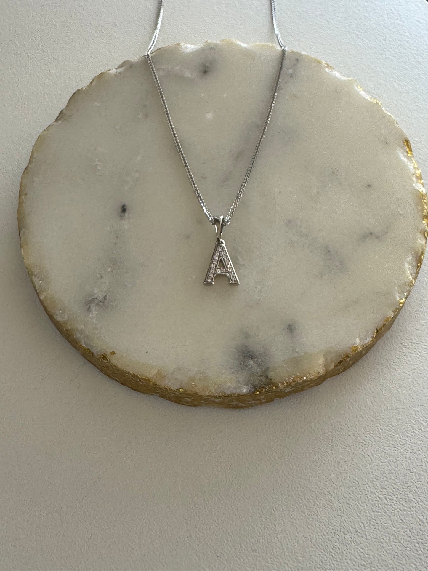 Simple Silver Initial Necklace