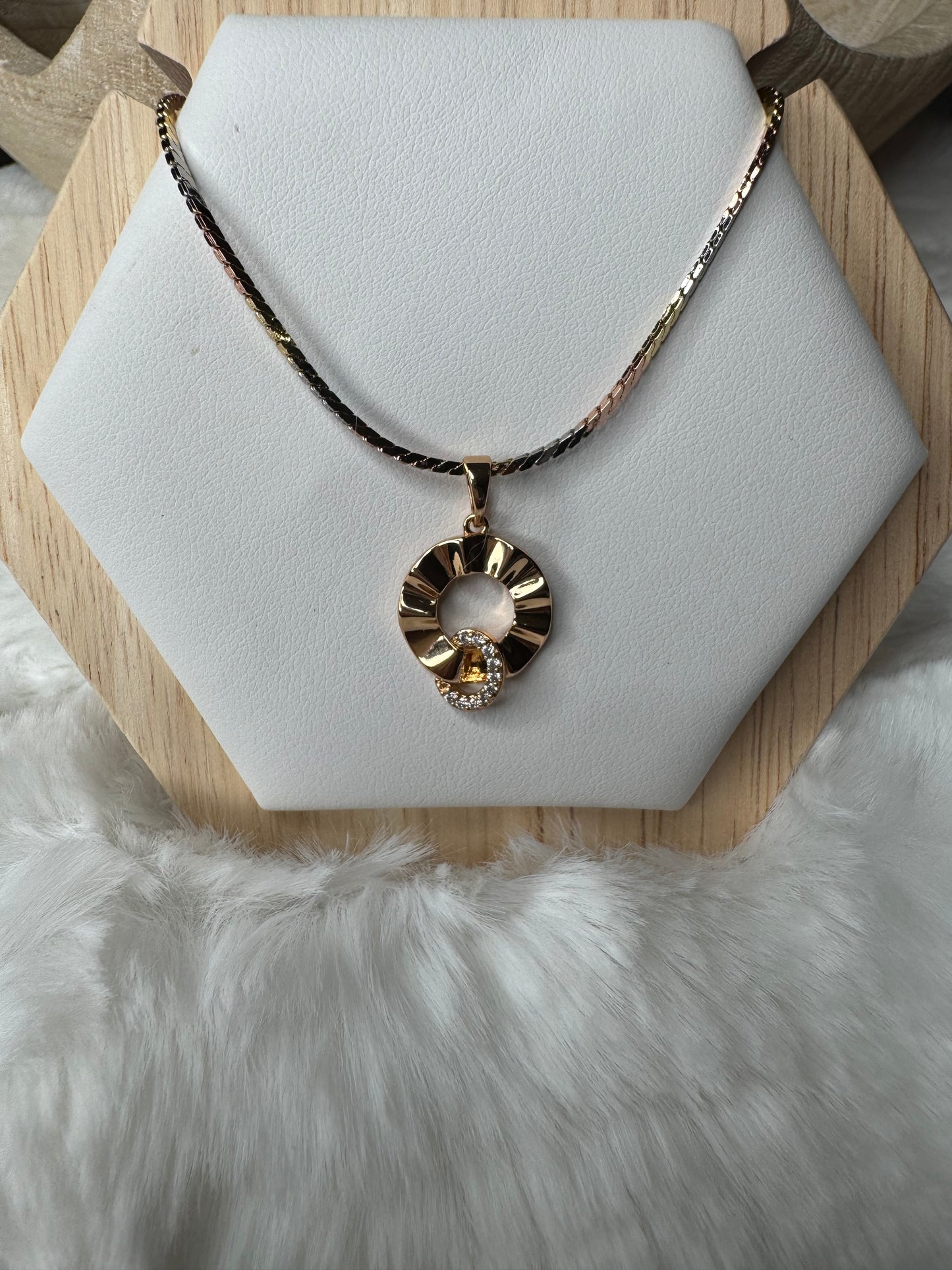 Harmony Pendant TriColor Necklace