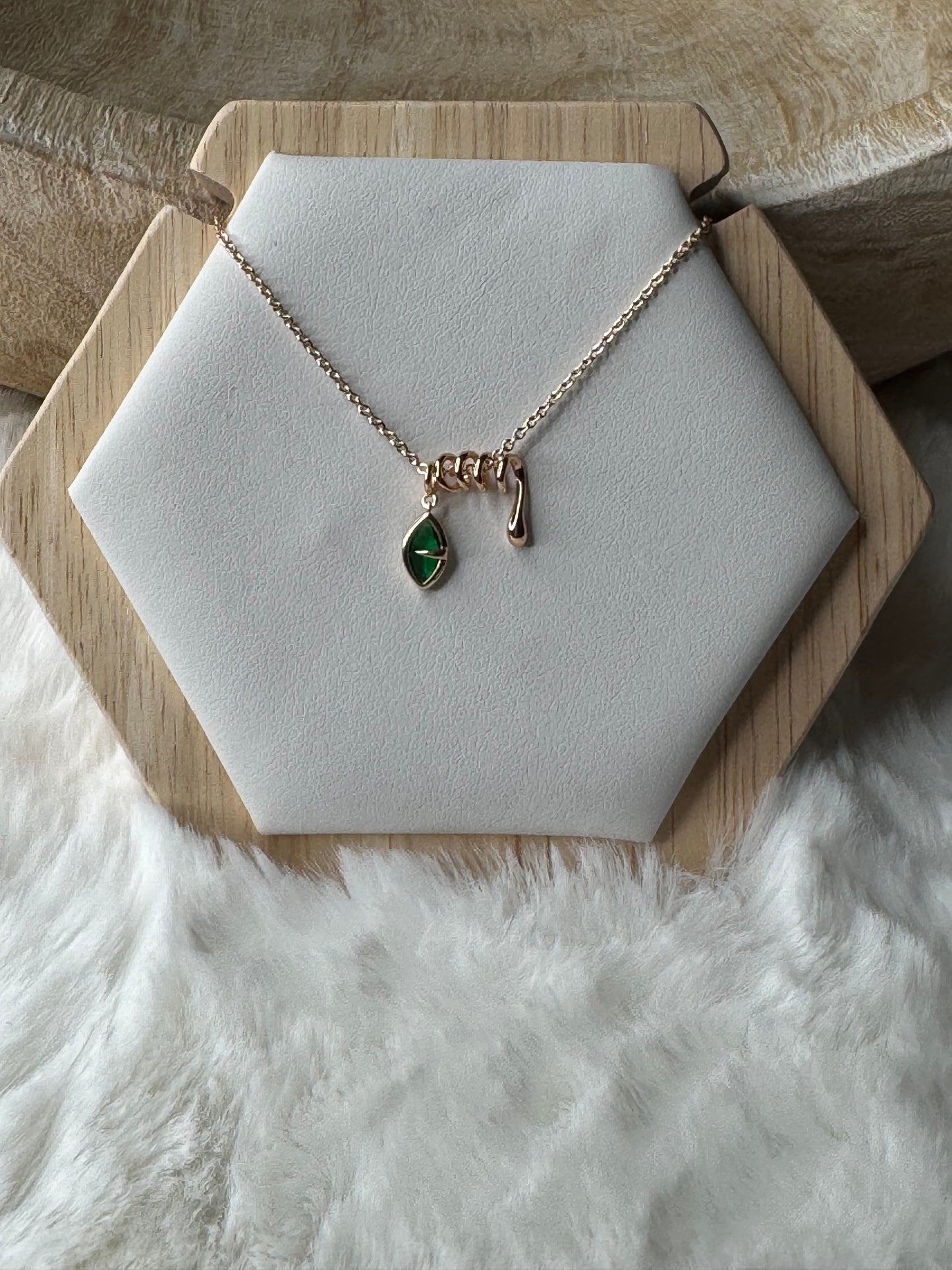 Dainty Stone Rose Gold Necklace