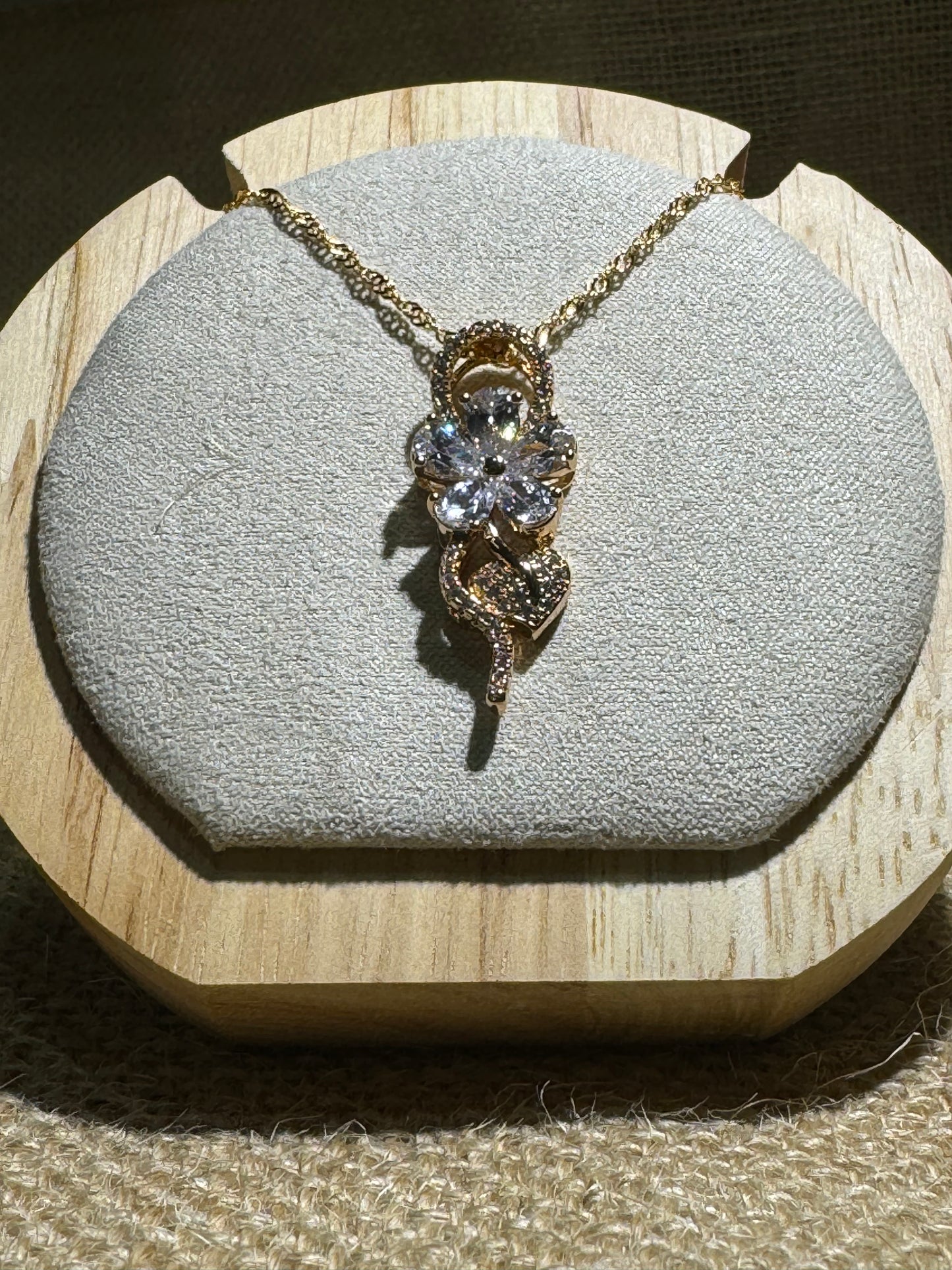 Plumeria Rose Gold Necklace