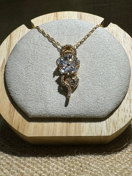 Plumeria Rose Gold Necklace