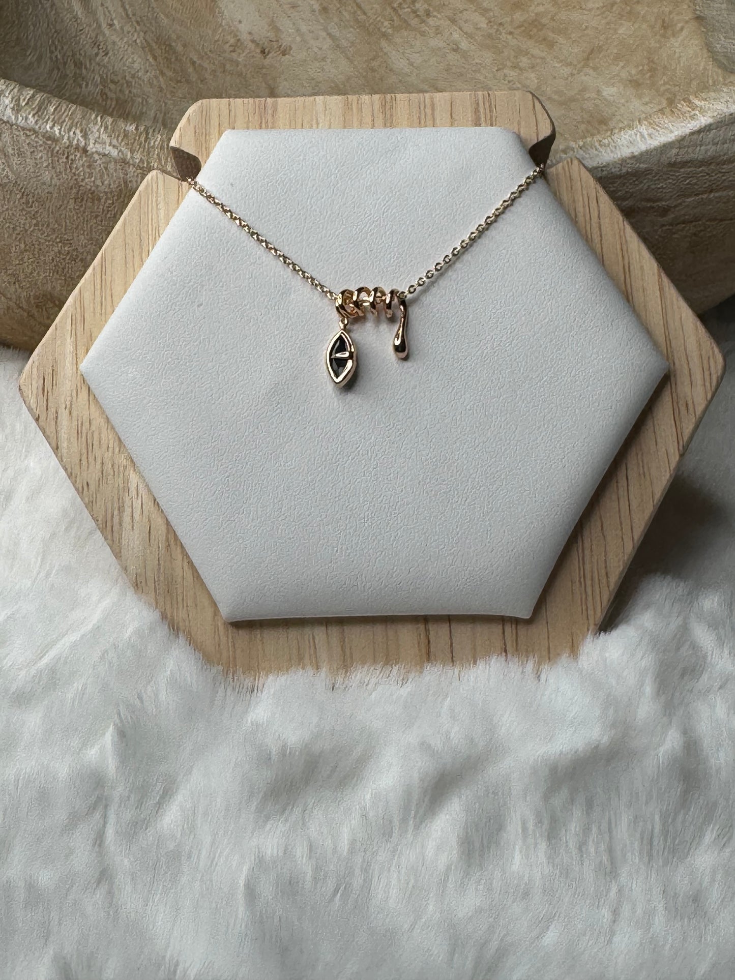Dainty Stone Rose Gold Necklace