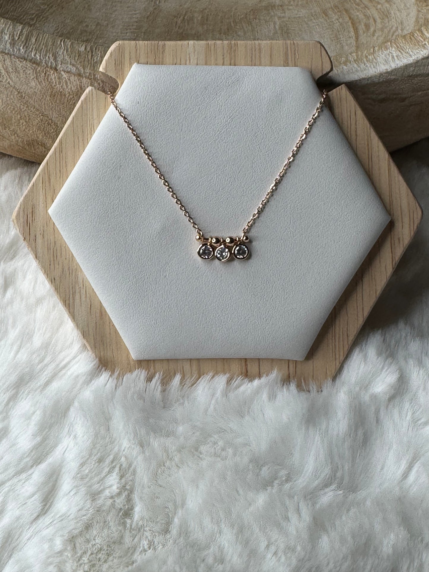 Dainty MultiStones Rose Gold Necklace