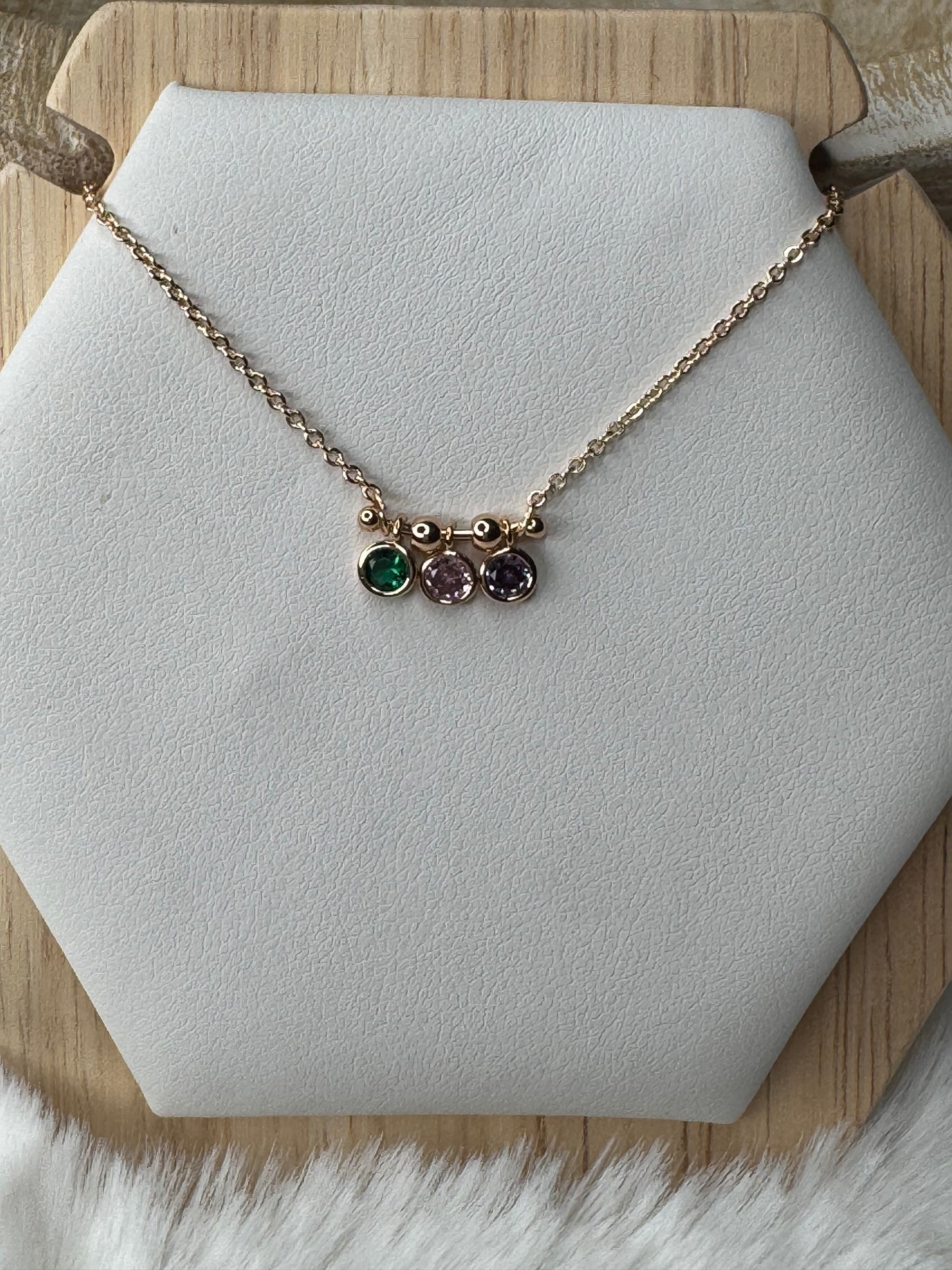 Dainty MultiStones Rose Gold Necklace