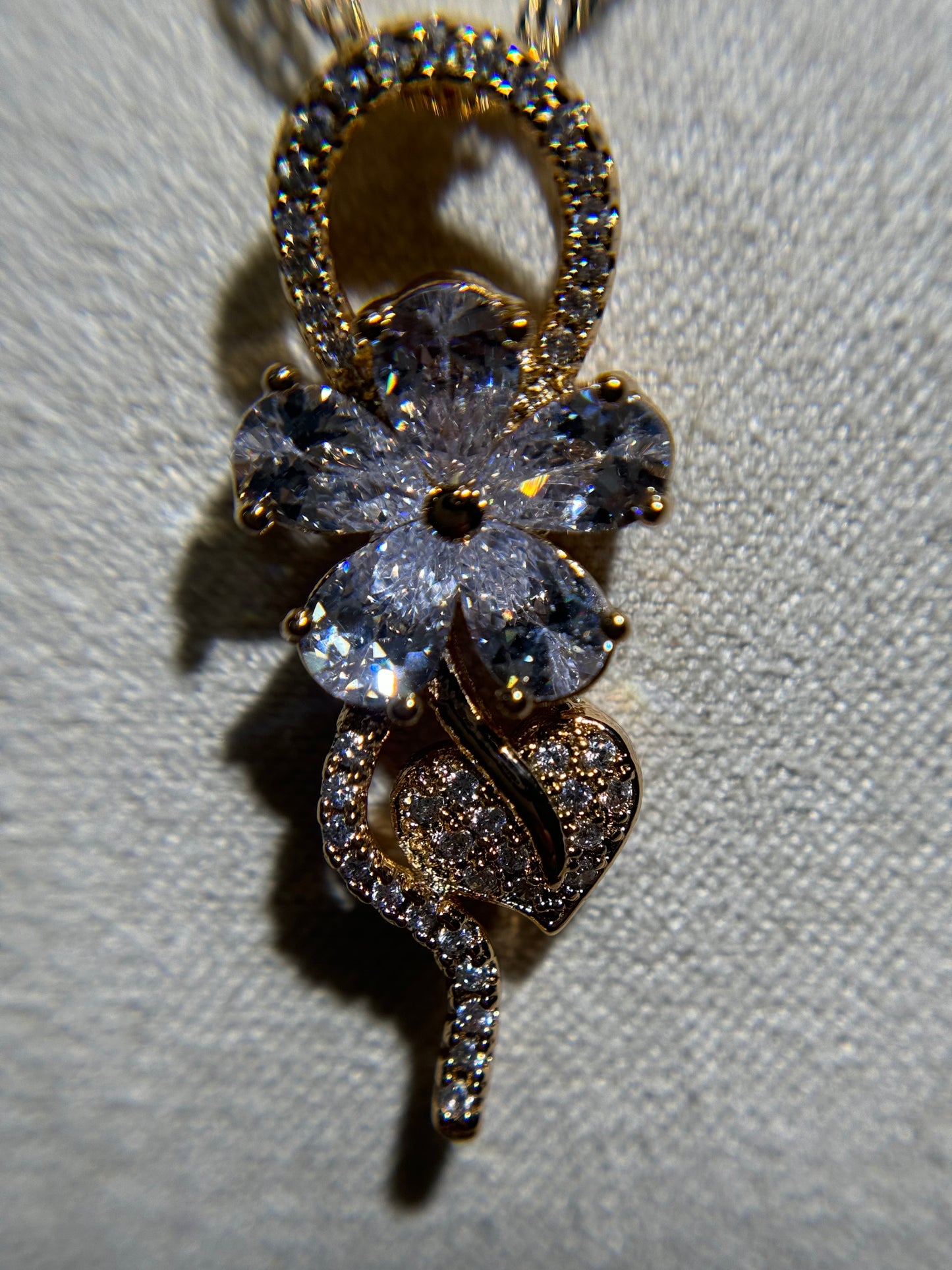 Plumeria Rose Gold Necklace