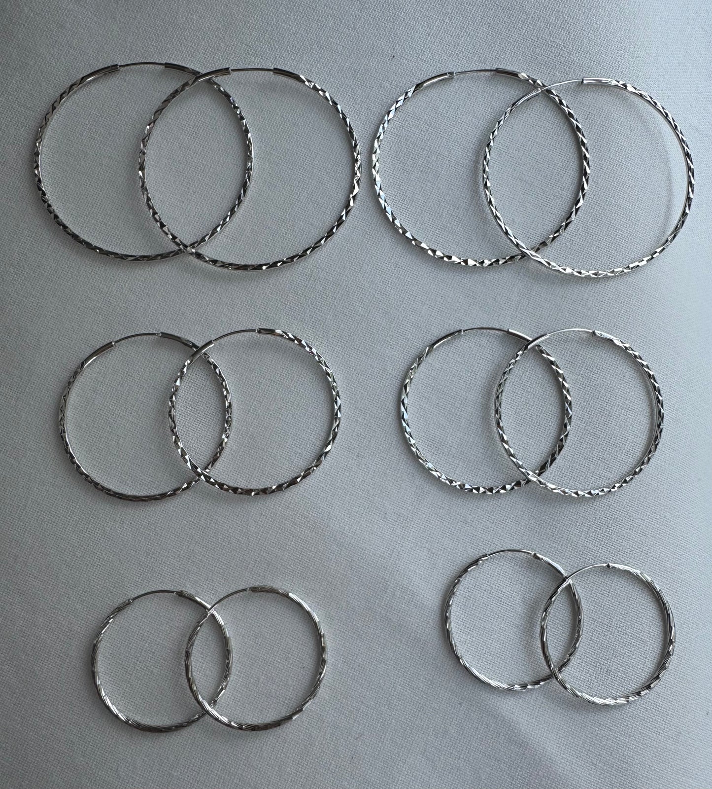 Silver Shine Hoops