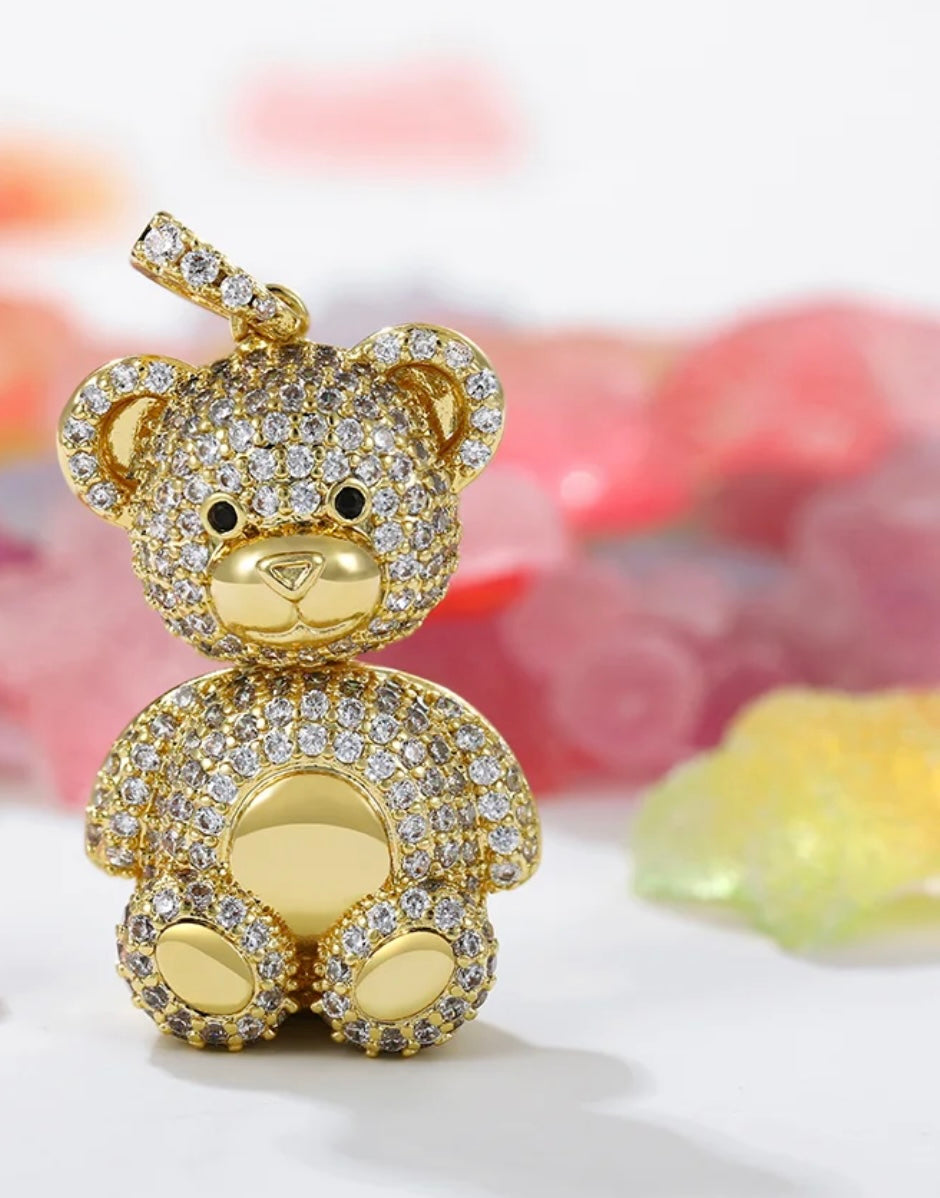 Two-Tone Teddy Bear Necklace
