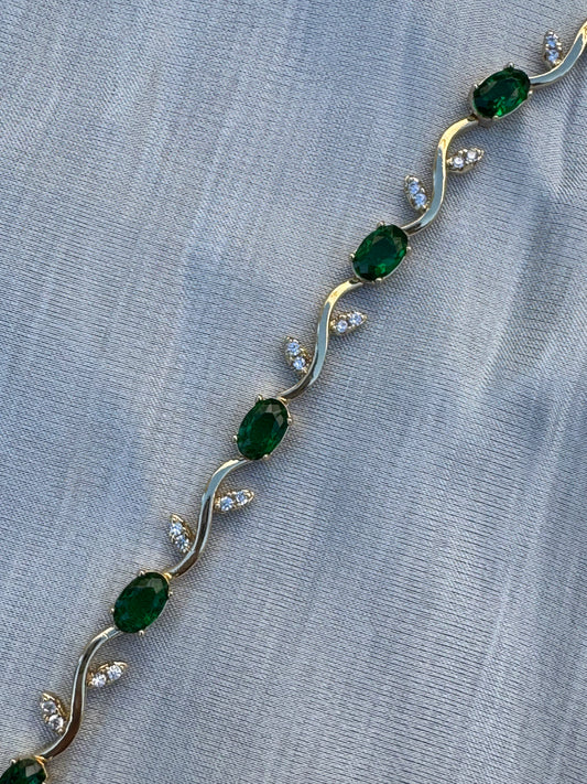 Elegant Emerald 14KT Bracelet