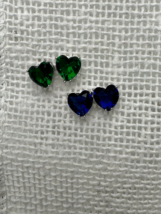 Silver Heart Studs
