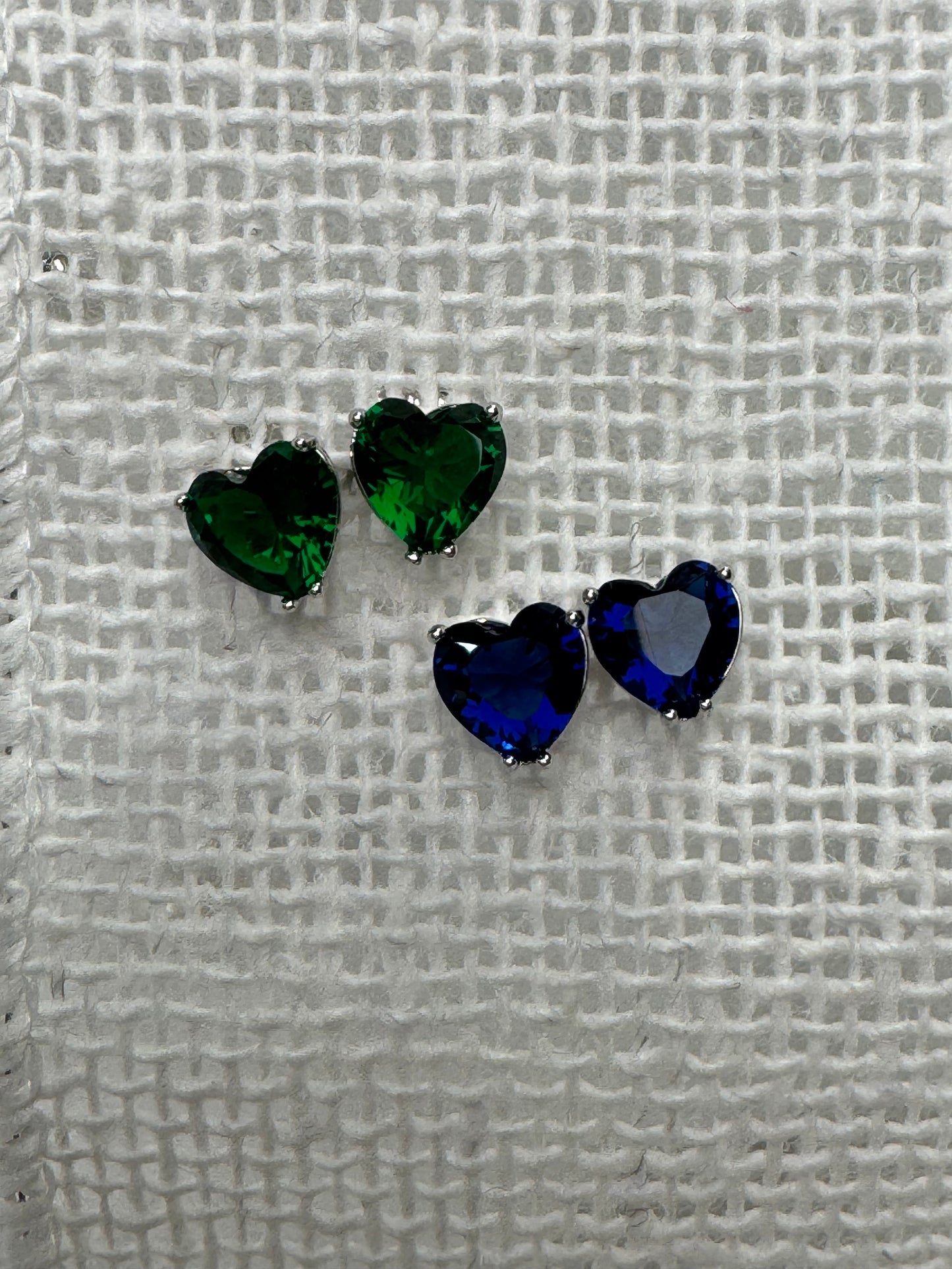 Silver Heart Studs
