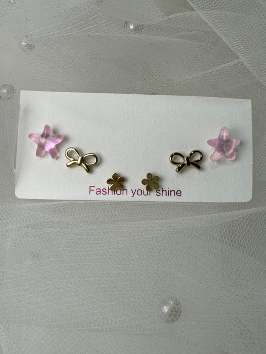 Pinky Girl Stud Set