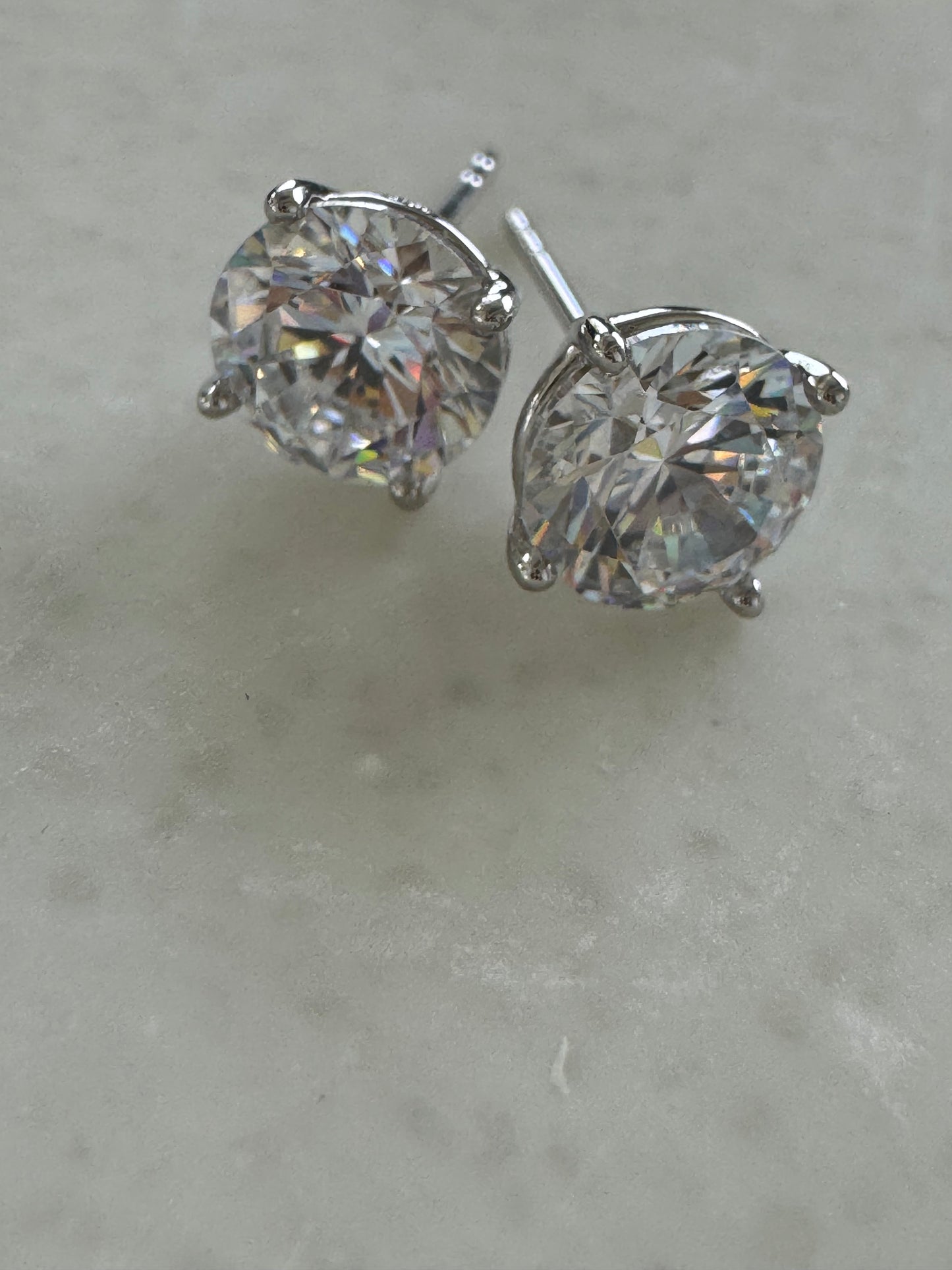 Round CZ Silver Stud